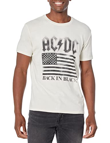 Lucky Brand Flag Graphic tee Camiseta gráfica de la Bandera ACDC, Whisper Blanca, L para Hombre