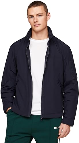 Tommy Hilfiger Cazadora de Entretiempo para Hombre Windbreaker Cortavientos, Azul (Desert Sky), L