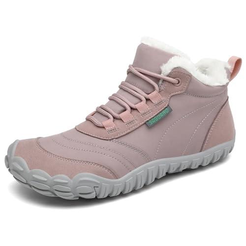 38% DESCUENTO SAGUARO Botas Mujer Invierno Botines Hombre Cálido Botas para Nieve Botines Outdoor Barefoot Zapatos Invierno Zapatillas Minimalistas Rosa,EU Gr.39