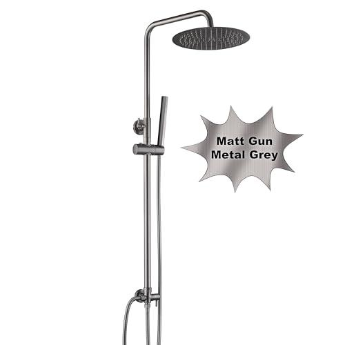 OFERTÓN SUPREMO 72% DESCUENTO Görbach Columna de Ducha Gris Gunmetal cepillado sin Grifo Set de Ducha de lluvia, Conjunto Ducha con Barra de ducha de Altura Adjustable Juego de ducha con Alcachofa y Cabezal Ducha Rociador D25cm