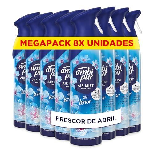 36% DESCUENTO Ambipur Despertar Primaveral Ambientador En Spray 185ml x 8, Con Una Fragancia El Doble De Duradera Que Elimina Olores Y Deja Un Aroma Fresco Y Ligero, El paquete puede variar