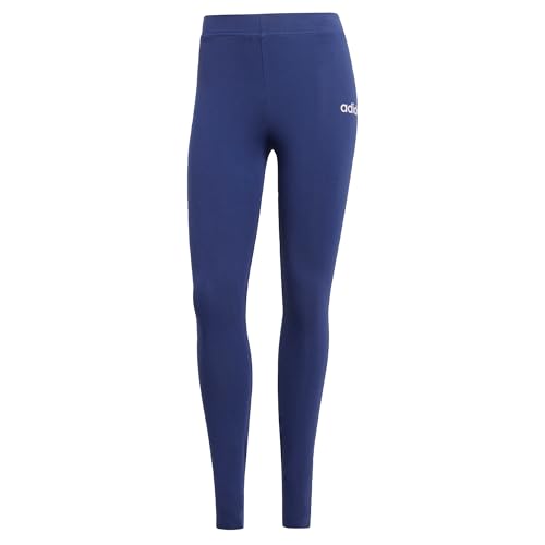 53% DESCUENTO adidas Donna ESSENTIALS LINEAR COTTON LEGGINGS, Dark Blue/White, L