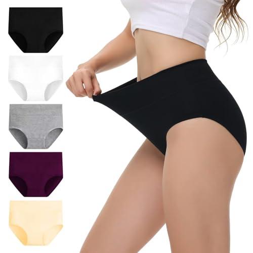 60% DESCUENTO NUOZA Bragas Postparto Bragas Mujer Algodon Talle Alto Braguitas Culotte Mujer Ropa Interior Faja Reductora Underwear Cómodas y Suaves Negro Blanco Gris Beige Púrpura L