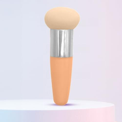 Esponja de maquillaje con mango para una aplicación y mezcla impecables, color marrón claro