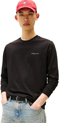 54% DESCUENTO Tommy Jeans Camiseta de Manga Larga Mujer Slim Chest Linear de algodón, Negro (Black), XXL