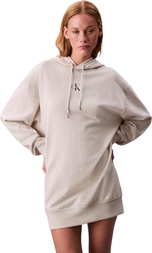 71% DESCUENTO Calvin Klein Sudadera Mujer Premium Terry larga, Beige (Vanilla Heather), L