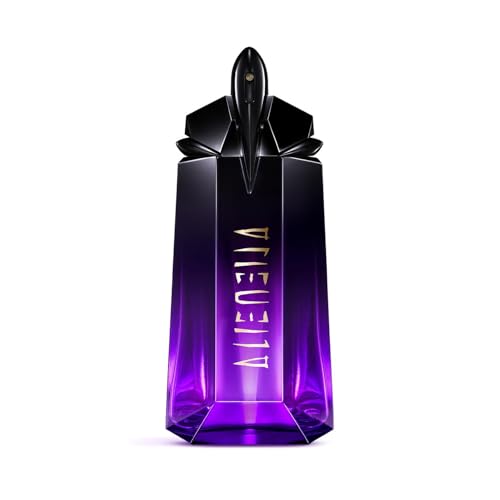MUGLER Alien Extraintense, Eau de Parfum, Perfume para Mujer, Fragancia Floral Amaderada Gourmand y Refinada, Audaz y Sensual, Toque Dramático, Recargable, 90 ml