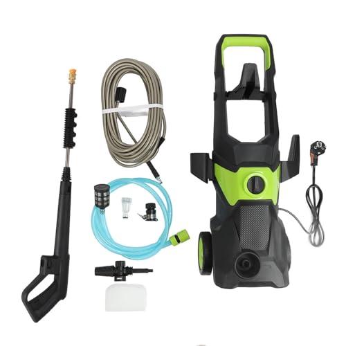 Hidrolimpiadora eléctrica de 183 Bares, 546 l/h Potente hidrolimpiadora con 4 boquillas, Manguera de 10 m y Boquilla de Espuma para Coches, Vallas, Patios, fachadas, aceras y Limpieza de casa (Verde)
