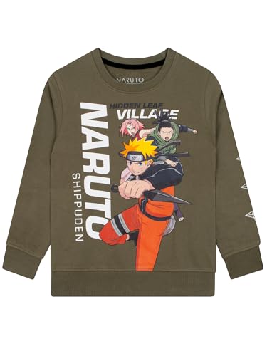 50% DESCUENTO Naruto Sudadera Niño, Sudadera Anime Manga Larga, Sudaderas Niño De Algodón, Verde 10 11 años