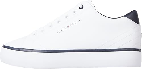 Tommy Hilfiger Zapatillas Bajas vulcanizadas para Hombre, Blanco, 44 EU