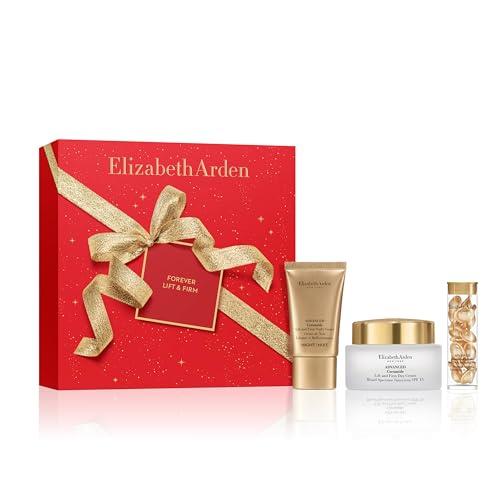 30% DESCUENTO Elizabeth Arden   Forever Lift and Firm, Set Regalo, Crema de Dia con SPF 15, Crema de Noche y Serum Facial, Rutina con Ceramidas Antiedad que Reafirma, Hidrata y Alisa para un Aspecto Juvenil