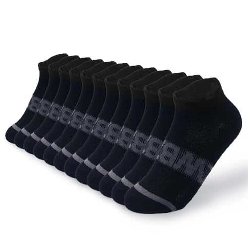 6 pares de calcetines deportivos unisex – 6 unidades, transpirables, elásticos, talla única 38 43 (7.5 11), deporte y uso diario, Negro gris, talla única