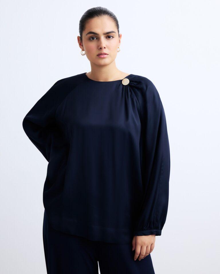 Blusa satinada con detalle botón de mujer · Couchel · El Corte Inglés