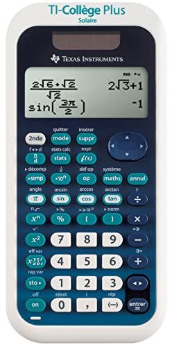 51% DESCUENTO Texas Instruments TI College Plus   Calculadora científica (Panel Solar y batería), Color Azul y Blanco
