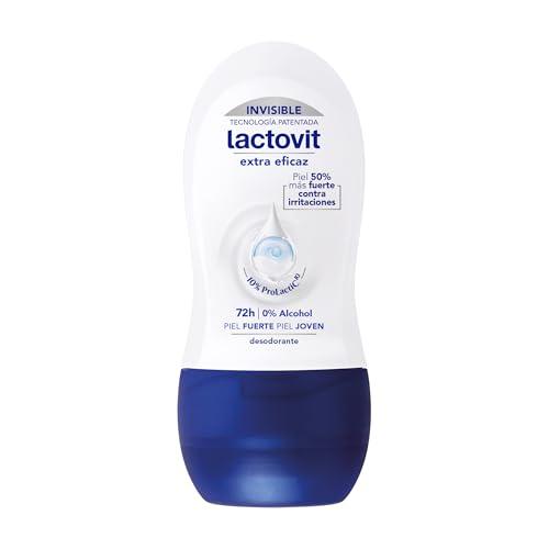 Lactovit Desodorante Roll on Extra Eficaz Protección Inteligente, Anti Irritaciones y 48H de Eficacia, 50 Mililitros, El ambalaje puede variar