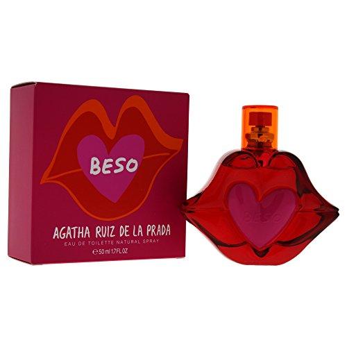28% DESCUENTO Agatha Ruiz de la Prada, Perfumes Beso, Eau de Toilette para Mujer, Larga duración, Fragancia alegre, moderna y con encanto, Notas cítricas, florales, manzana y jazmín, Optimo uso diario, 50 ml