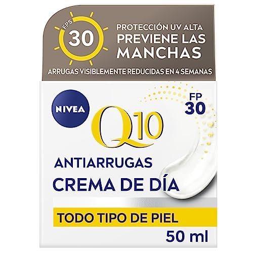 44% DESCUENTO NIVEA Q10 Antiarrugas   Crema de Día SPF 30 Extra Firmeza   Hidrata, Regenera, Reduce y Previene las Arrugas   Q10 Puro, Creatina y Ácido Hialurónico   Previene las Manchas   Todo Tipo de Piel   50 ml