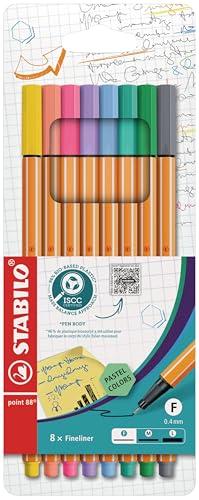 45% DESCUENTO STABILO Rotulador punta fina point 88 Estuche con 8 colores pastel
