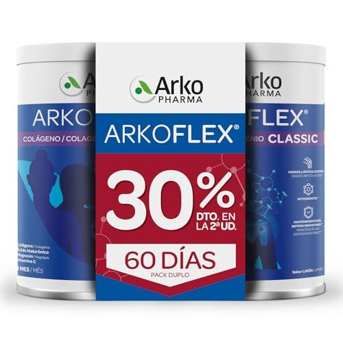 25% DESCUENTO Arkopharma Arkoflex Colágeno Classic Limón Pack 60 Días 40% Descuento Segunda Unidad, Bote 360 gr, Buen Funcionamiento de Huesos, Cartílagos y Piel, Ácido Hialurónico, Magnesio y Vitamina C