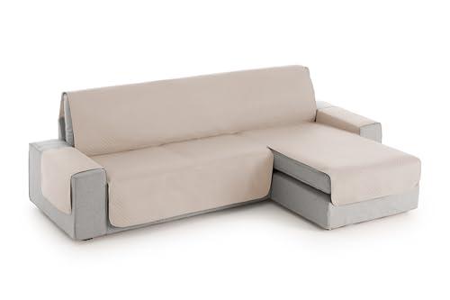 40% DESCUENTO textil home Funda Sofá Chaise Long Adele, Protector Cubre Chaise Longue Acolchado Universal Brazo Derecho 240cm. Color Beige, Protección contra Manchas y Desgaste.