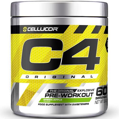 22% DESCUENTO C4 Original   Suplemento en polvo para preentrenamiento   Manzana verde | Bebida energética para antes de entrenar | 150 mg de cafeína + beta alanina + monohidrato de creatina | 60 raciones