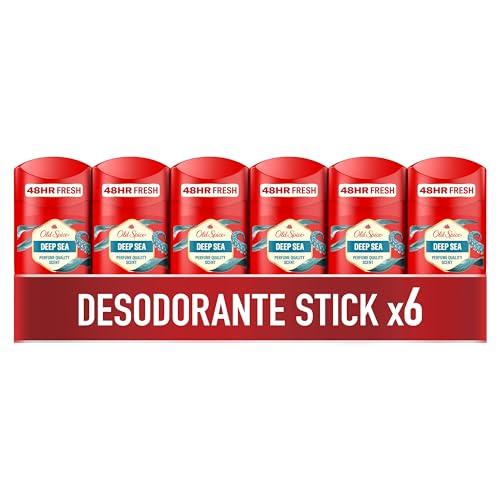37% DESCUENTO Old Spice Deep Sea Desodorante En Barra Para Hombres 50 ml x6, Fresco 24 Horas, Todos Los Días Con Uso Diario, Perfume Duradero, Fragancia Excepcional, Protección Contra El Mal Olor