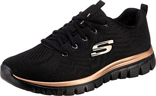 49% DESCUENTO Skechers Graceful Get Connected Regular, Zapatillas Mujer, Black Mesh Rose Gold Trim, 39 EU