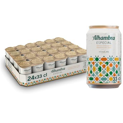 38% DESCUENTO Alhambra Especial, Pack 24 Latas x 33 cl, Cerveza Especial de Fermentación Lenta, 5.4% Volumen Alcohol