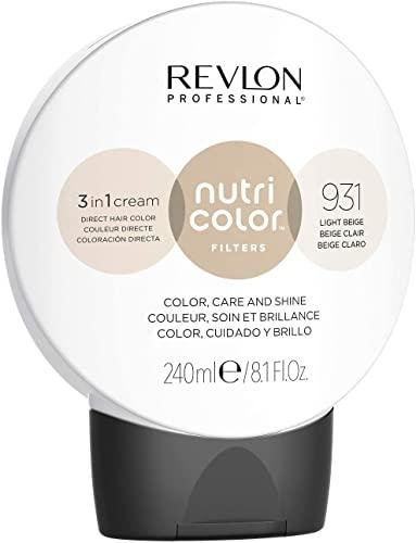 39% DESCUENTO REVLON PROFESSIONAL Nutri Color Filters, Mascarilla de Coloración Temporal para el Pelo, Brillo Intenso, Tinte Pelo Mujer Tono 931 Beige Claro, 240 ml