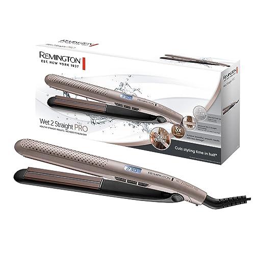 48% DESCUENTO Remington Plancha de Pelo Wet2Straight Pro, Tecnología Wet2Straight, Placas Flotantes Extralargas, Cabello Húmedo y Seco, Cerámica, 10 Temperaturas hasta 230°C, Digital, Calentamiento 15s, S7970
