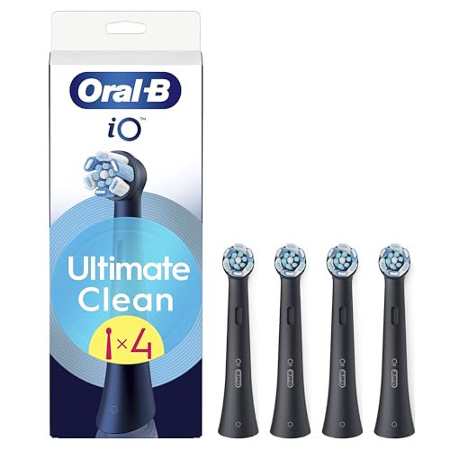 34% DESCUENTO Oral B Series iO Ultimate Clean Cabezales De Recambio Originales, Pack de 4 Recambios Negros Para Cepillos De Dientes Eléctricos Oral B iO, Eliminación Profunda De La Placa Bacteriana