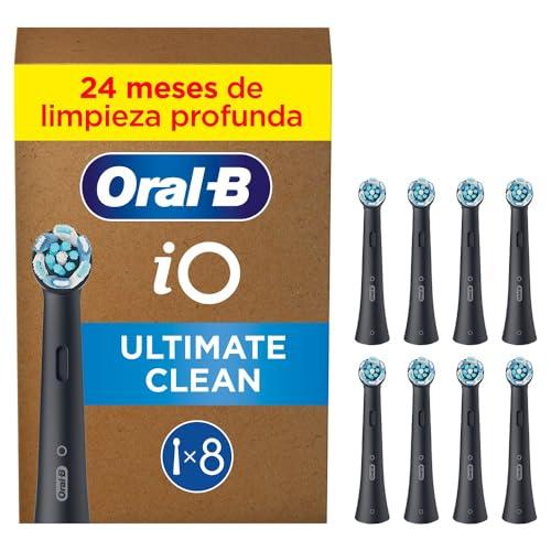 32% DESCUENTO Oral B Series iO Ultimate Clean Cabezales De Recambio Originales, Pack de 8 Recambios Negros Para Cepillos De Dientes Eléctricos Oral B iO, Eliminación Profunda De La Placa Bacteriana