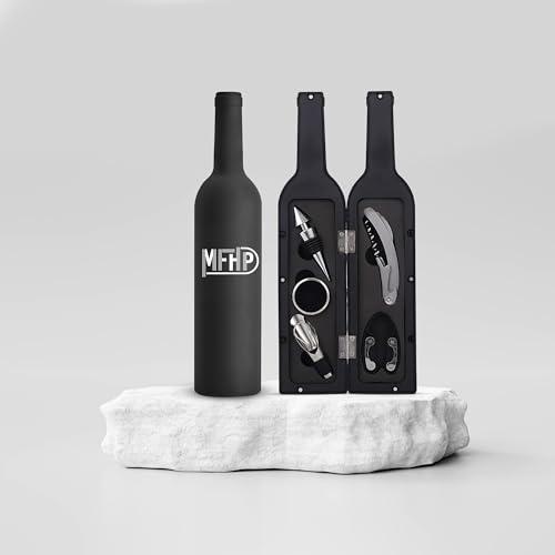 56% DESCUENTO Set   Estuche vino con sacacorchos, corta cápsulas, anillo de goteo, vertedor y tapón de vino   accesorios   Kit sacacorchos   Juegos vino   Regalos originales