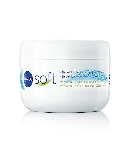 31% DESCUENTO NIVEA Soft (1 x 375 ml), crema multiusos con aceite de jojoba y vitamina E, crema hidratante intensiva para el cuidado de la piel de cara, cuerpo y manos, sin parabenos