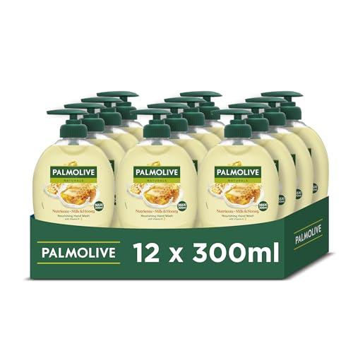 41% DESCUENTO Palmolive Naturals Leche y Miel, Jabón de Manos Líquido, Cuida tu Piel con Delicadeza, Sin Jabón, Ingredientes Naturales, Fórmula Biodegradable, Testado Dermatológicamente, Pack 12 Uds x 300 ml