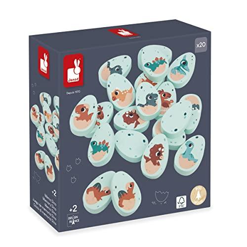 49% DESCUENTO Janod Juego de Memoria Dinosaurios 20 Piezas de Madera de Huevos Dinosaurio 10 Parejas de Bebés Dinosaurios A Partir de 24 Meses, J05826