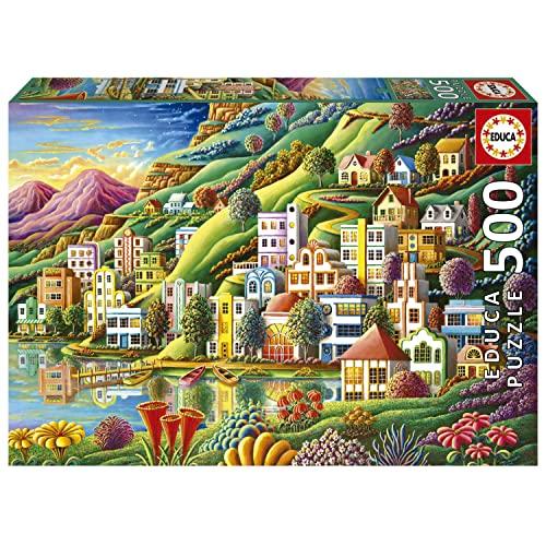 45% DESCUENTO Educa   Puzzle de 500 Piezas para Adultos | Puerto Escondido. Incluye Pegamento Fix Puzzle. Medida aproximada una Vez montado: 48 x 34 cm. A Partir de 11 años (19552)
