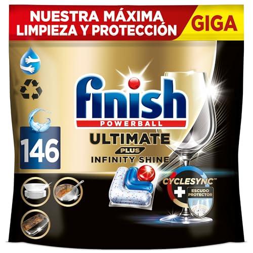 47% DESCUENTO Finish Ultimate Plus Infinity Shine, Pastillas para el Lavavajillas, limpieza y brillo intensivos, y protección del cristal, 146 pastillas