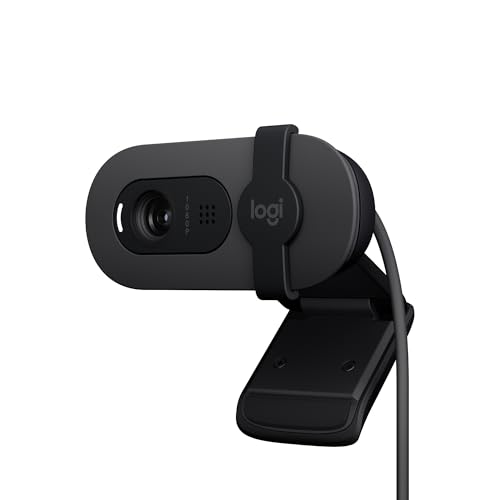 51% DESCUENTO Logitech Brio 100, cámara web Full HD para reuniones y streaming, equilibrio de iluminación automático, micrófono integrado, tapa de privacidad, USB A, Microsoft Teams, Google Meet, Zoom y más,Grafito