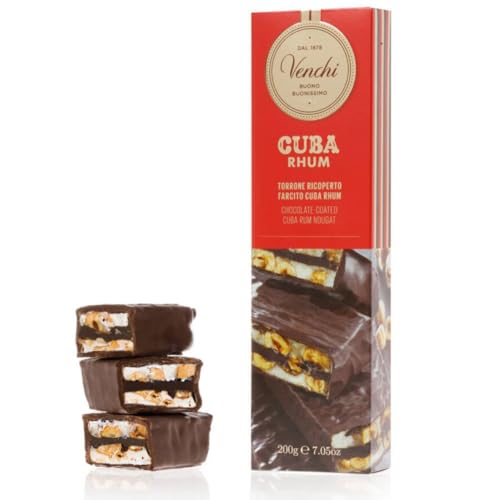 BUENA OFERTA 28% DESCUENTO Venchi   Barra de Chocolate de Ron Cubierta de Chocolate, 200 g   Sin Gluten