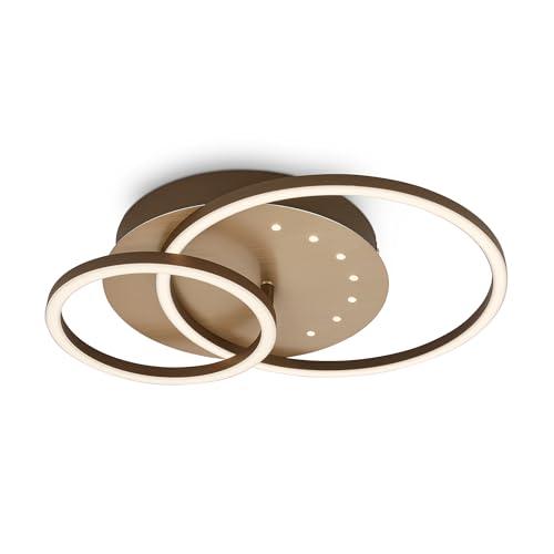 OFERTÓN SUPREMO 78% DESCUENTO BRILONER   Lámpara de Techo con Pequeños Puntos LED, Luz Blanca Cálida, Orientable, Marrón Oro, Lámpara de Salón de 24W con Función Memoria, 400x300x75 mm (Lxaxa)