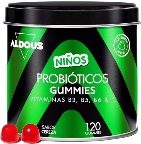 48% DESCUENTO Probióticos Niños   120 Gummies sabor natural Cereza   Flora intestinal, Gases e Hinchazón   Bifidobacterium, Lactobacillus, Vitamina C, B3, B5, B6   ALDOUS
