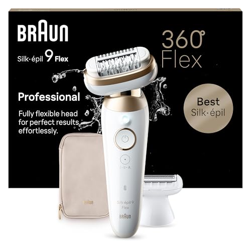 47% DESCUENTO Braun Depiladora Eléctrica Mujer Silk épil 9 Flex, Depiladora Corporal Con Cabezal De Rasuradora, Uso En Seco Y En Mojado, Rasura y Recorta, Eliminación Del Vello Fácil, 9 041 3D, Blanca/Dorada