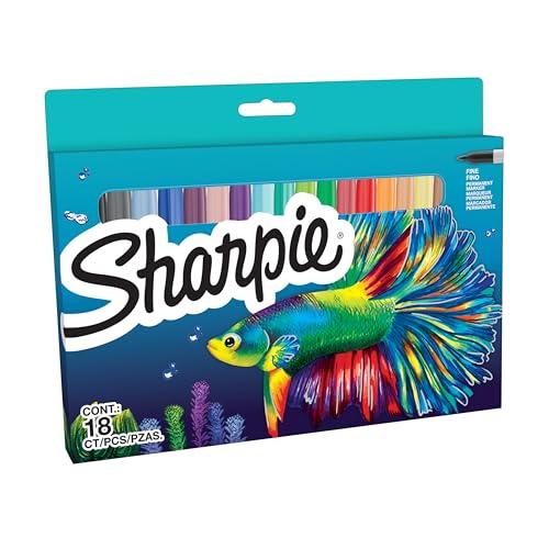 33% DESCUENTO Sharpie Set de rotuladores permanentes | colores de edición limitada | Punta fina | 18 rotuladores | Set de vuelta al cole