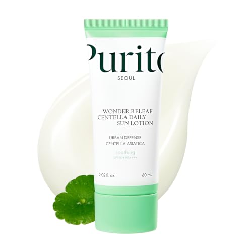 59% DESCUENTO PURITO SEOUL Wonder Releaf Centella Loción Solar Diaria, SPF50+ PA++++, Centella Coreana, Sin Erosión Blanca, Calmante, Loción Solar Facial, K Beauty