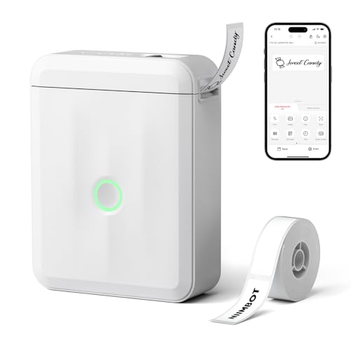 NIIMBOT D110 Mini etiquetadora con Etiquetas, Impresora de Etiquetas Bluetooth, aplicación versátil con más de 60 Caracteres y más de 1000 Iconos, para organizar el hogar, la Cocina, la Escuela y la