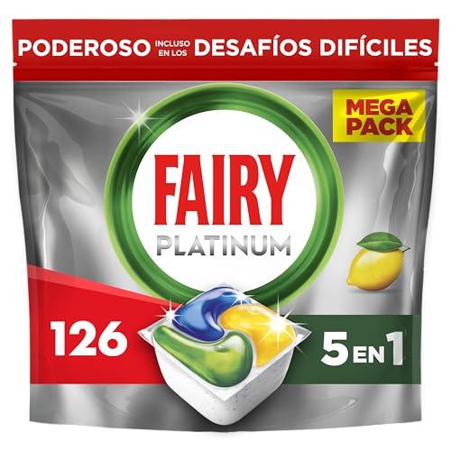42% DESCUENTO Fairy Platinum Limón, Cápsulas De Lavavajillas Todo En Uno, 126 Cápsulas, Para Los Restos Más Difíciles, Limpia Incluso La Grasa De Los Filtros, El embalaje puede variar