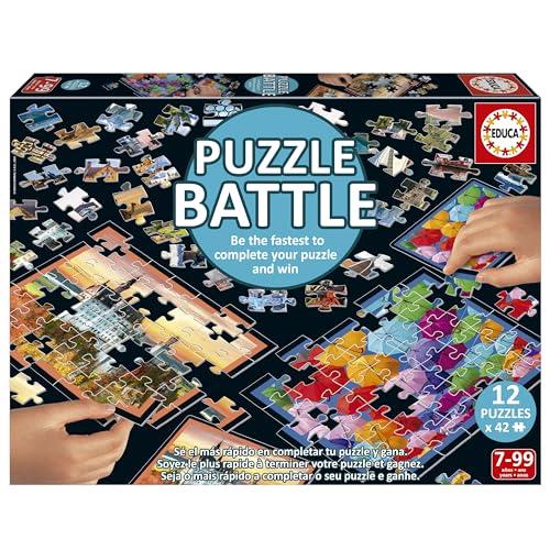 63% DESCUENTO Educa   Puzzle Battle Paisajes, Juego de Mesa Familiar, Una auténtica Batalla de Piezas, Sé el Primero en completar tu Puzzle, a Partir de 7 años (20121)