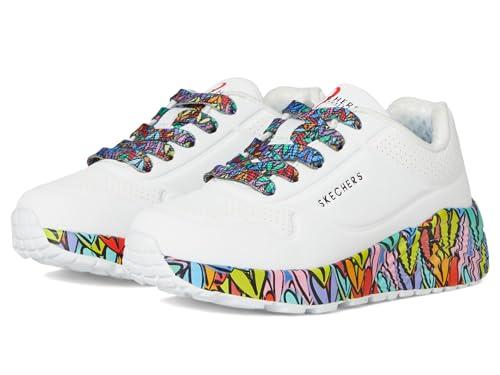 49% DESCUENTO Skechers Girl’S Uno Lite Subtle Love Sneaker, White, 11.5 UK Child