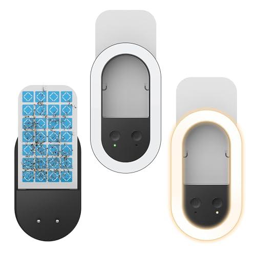 28% DESCUENTO Paquete de 2 trampas para Moscas para Interiores (2 Dispositivos + 10 Tarjetas de Pegamento), lámpara Nocturna, matamosquitos, Trampa para Insectos voladores enchufable para Moscas,polillas,Mosquitos